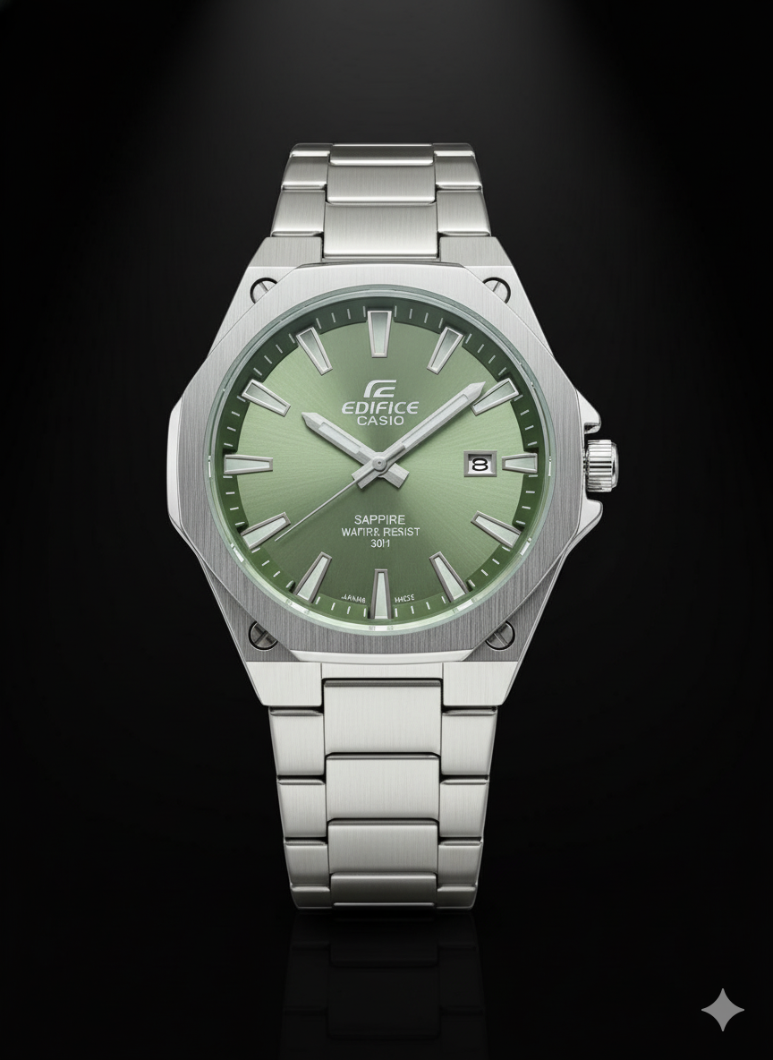 edifice casio-fond vert