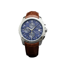 tissot manche cuir marron fond rond