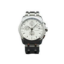 montre tissot manche argent fond blanc
