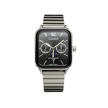 Montre Casio Water Resist – Cadran Noir & Blanc, Finition Argentée