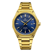 Montre Casio Édifice – Cadran Bleu & Finition Jaune Or