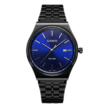 Montre Casio WR 50M – Cadran Bleu & Finition Noire