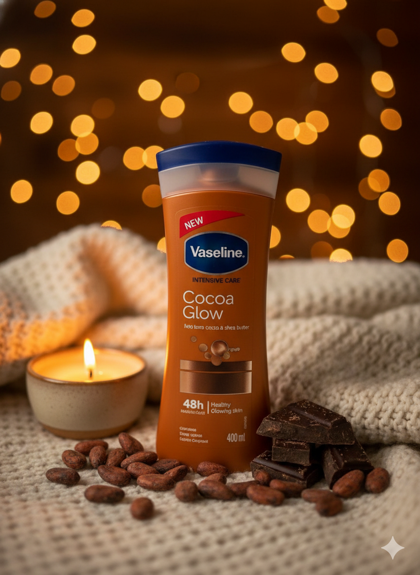 Lait Corporel Vaseline Cocoa Glow – Hydratation & Éclat Naturel du Cacao