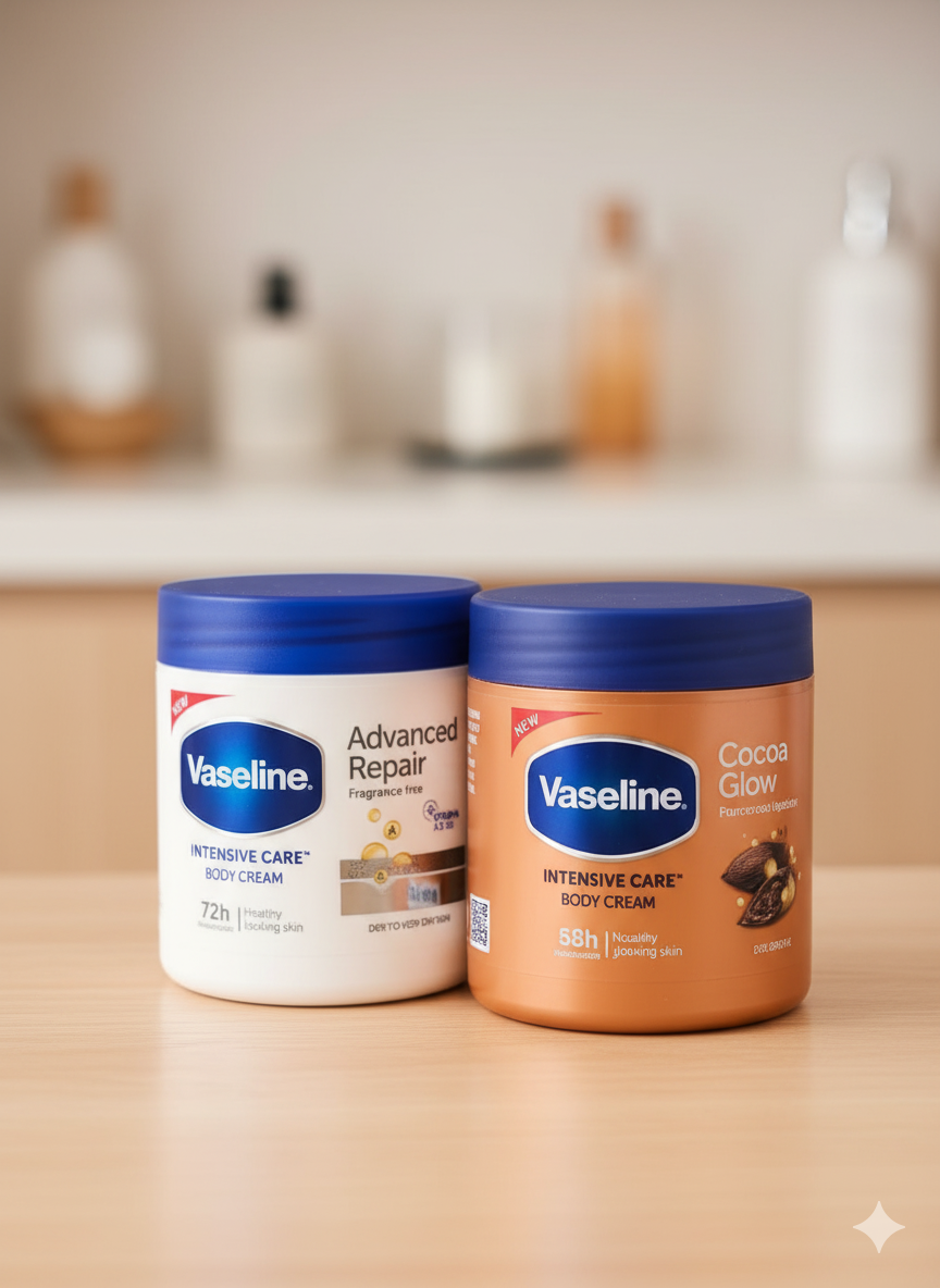 Vaseline Body Cream – Hydratation Profonde & Douceur Instantanée