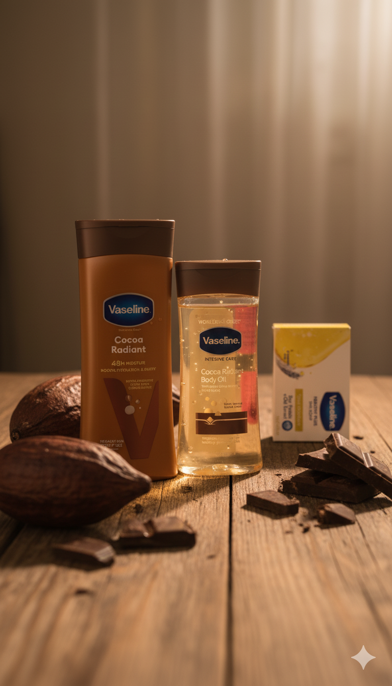 Gamme Vaseline Cocoa Radiant : Hydratation Intense et Éclat Naturel pour les Peaux Noires et Mates