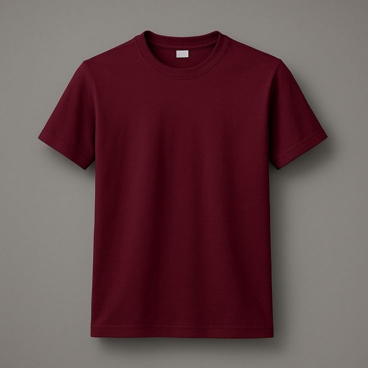 t-shirt uni-color rouge bordeau