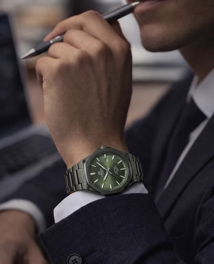 Montre Casio Édifice – Cadran Vert & Finition noir — photo 2, OnMyShop Abidjan