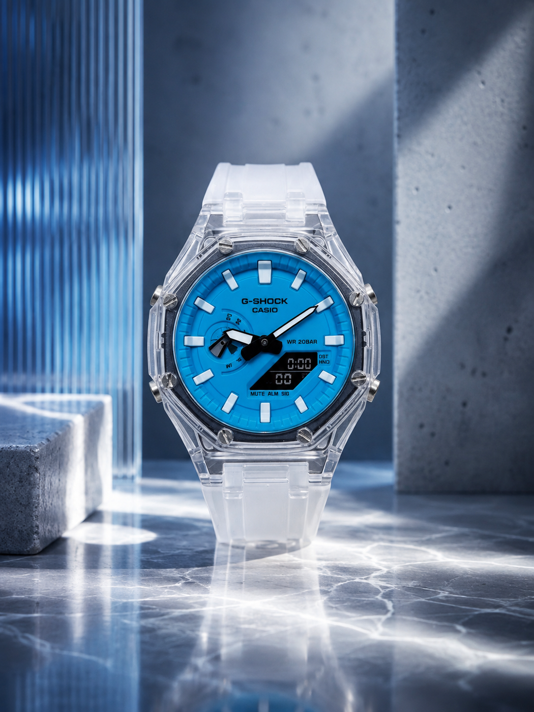 G-shock casio - fond bleu ciel
