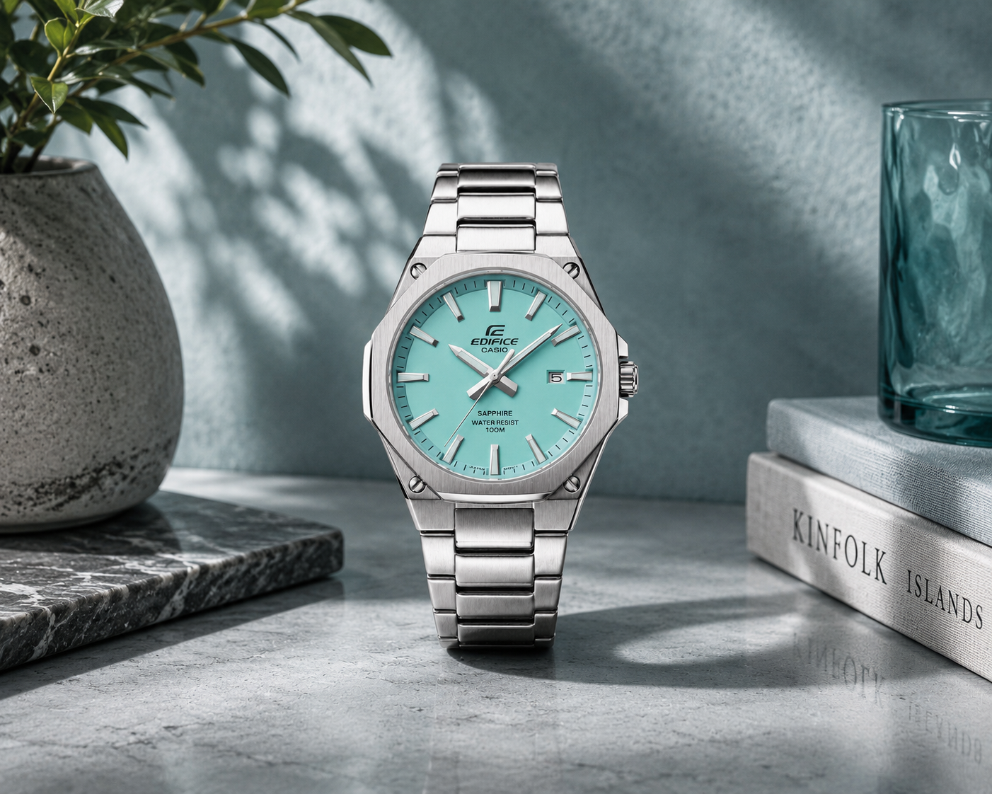 edifice casio-fond bleu