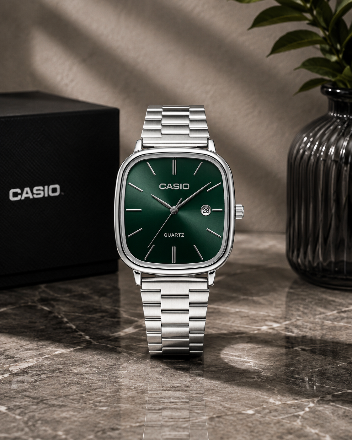 Montre Casio-Cadran vert
